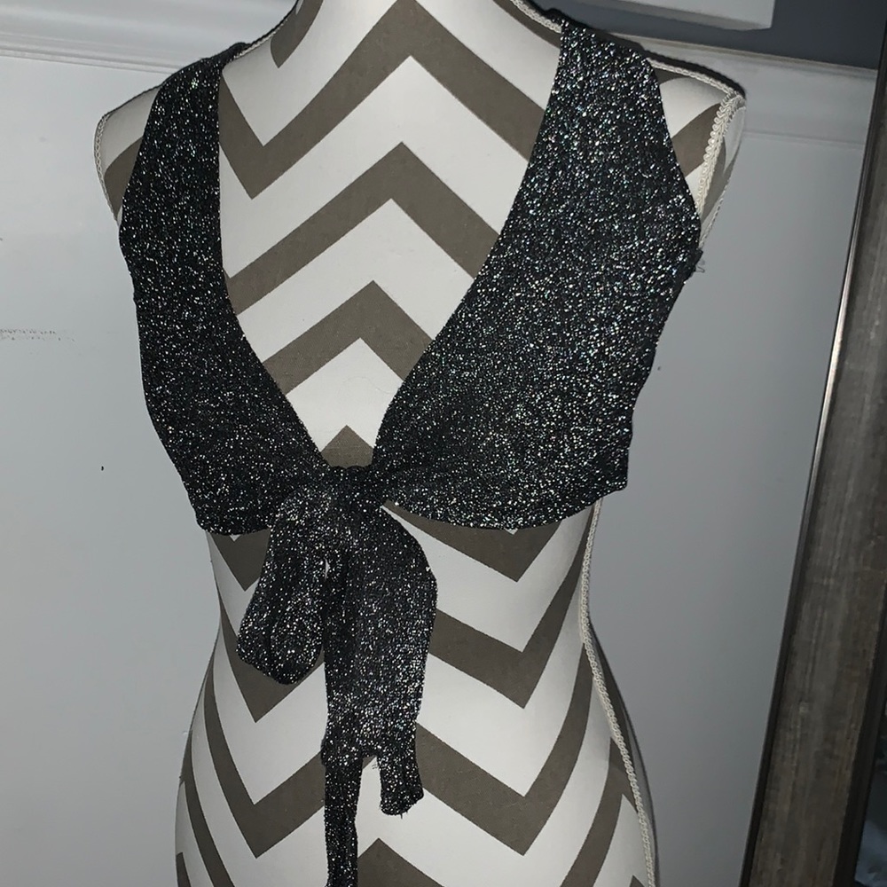 sparkly top with tie in the front